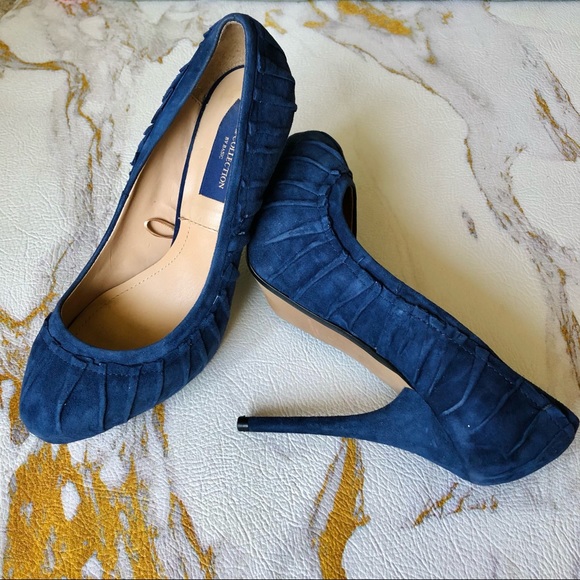 Zara Blue Suede Stilletos - Picture 9 of 11